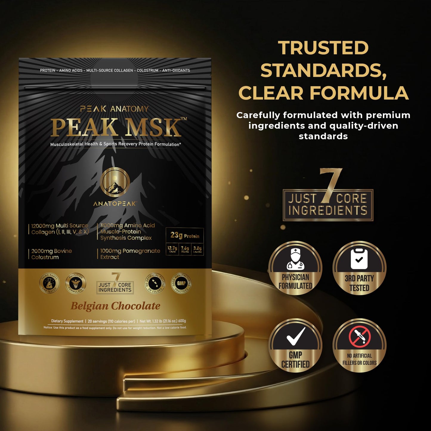ANATOPEAK Peak MSK 5-in-1 Multi Collagen Protein Powder for Musculoskeletal Support, Essential Amino Acids, Post Workout Recovery Powder 21.16