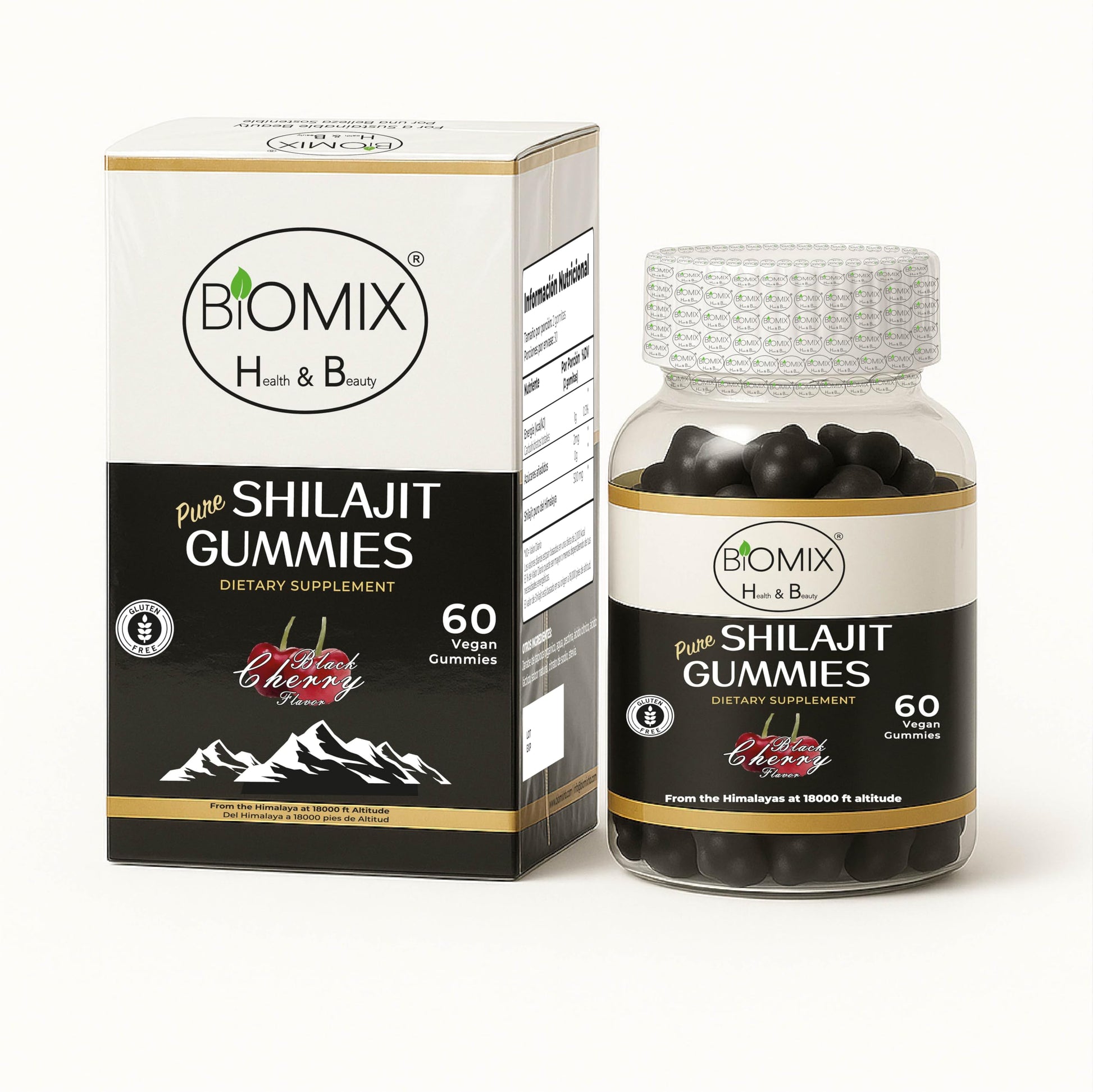BIOMIX HEALTH & BEAUTY Premium Pure Himalayan Shilajit 500mg Real Shilajit Gummies, 60-count