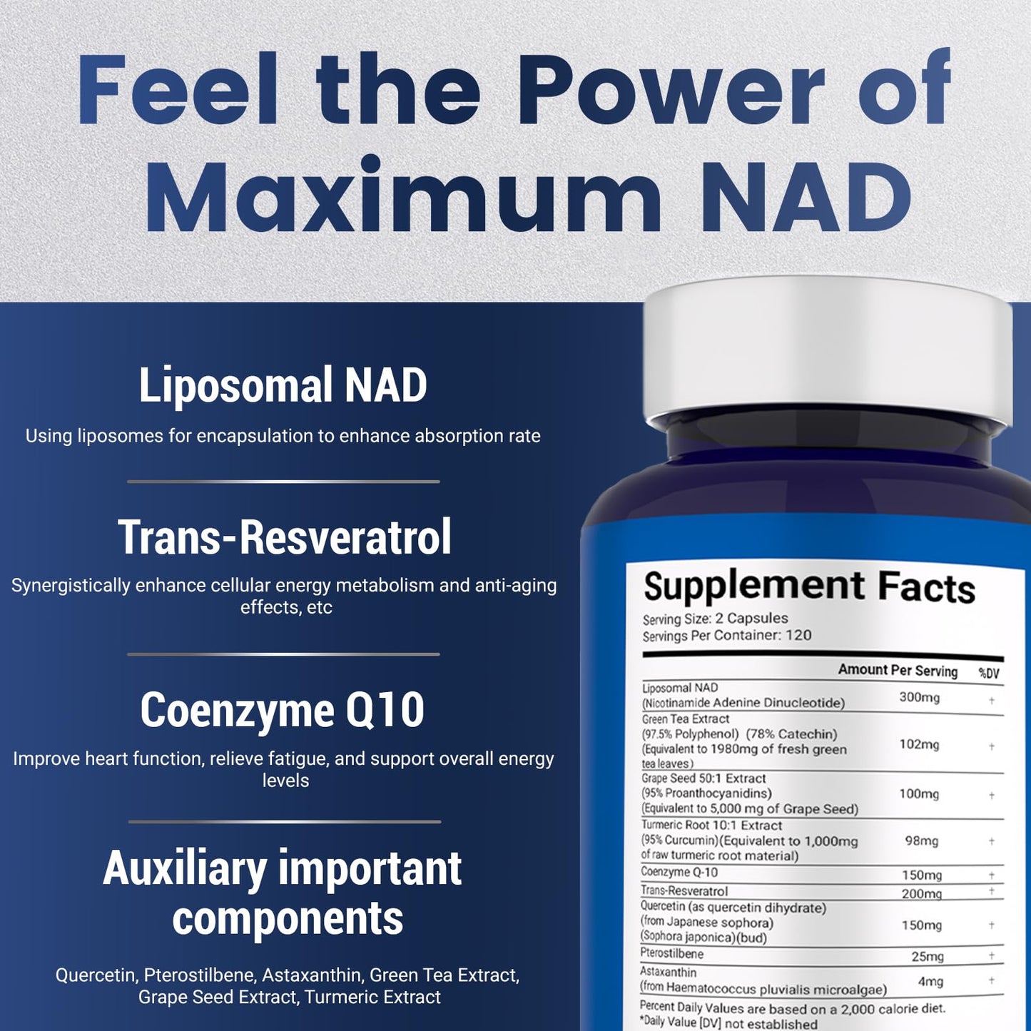 Maximum NAD NAD+ Supplement Capsule 120 Count