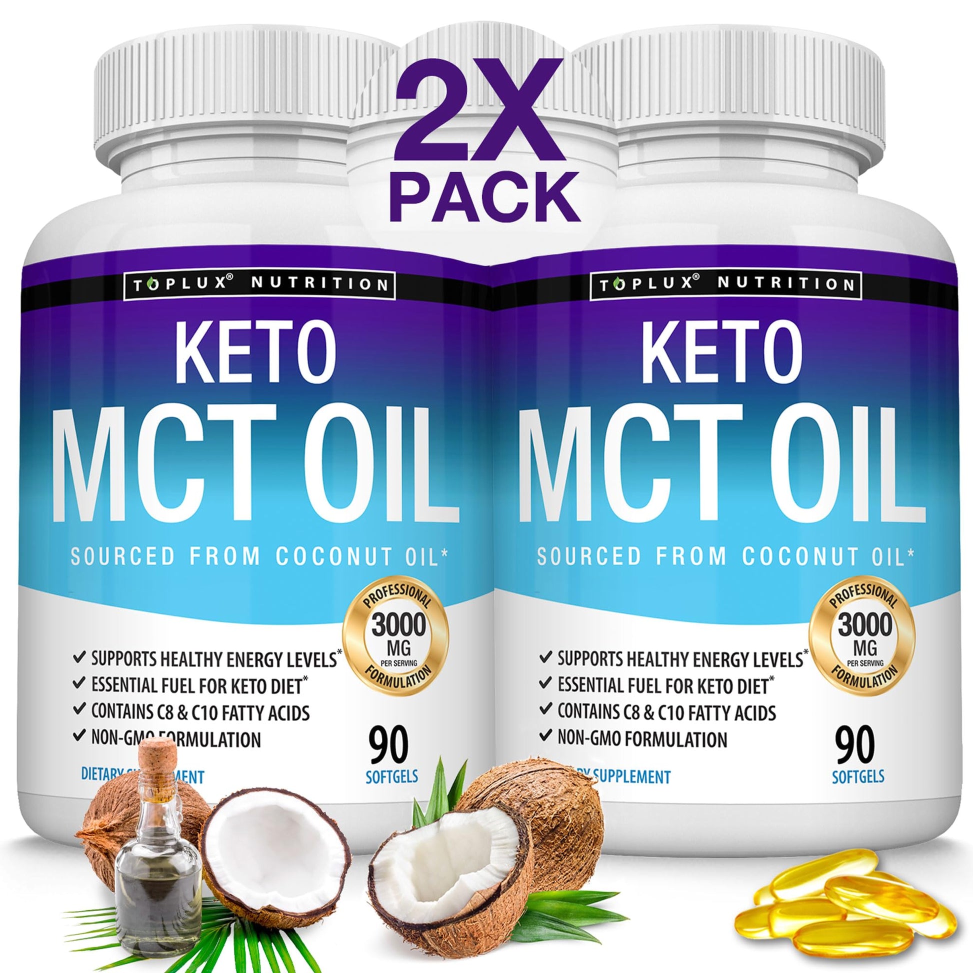 Toplux Keto MCT Oil Softgels 180 Count