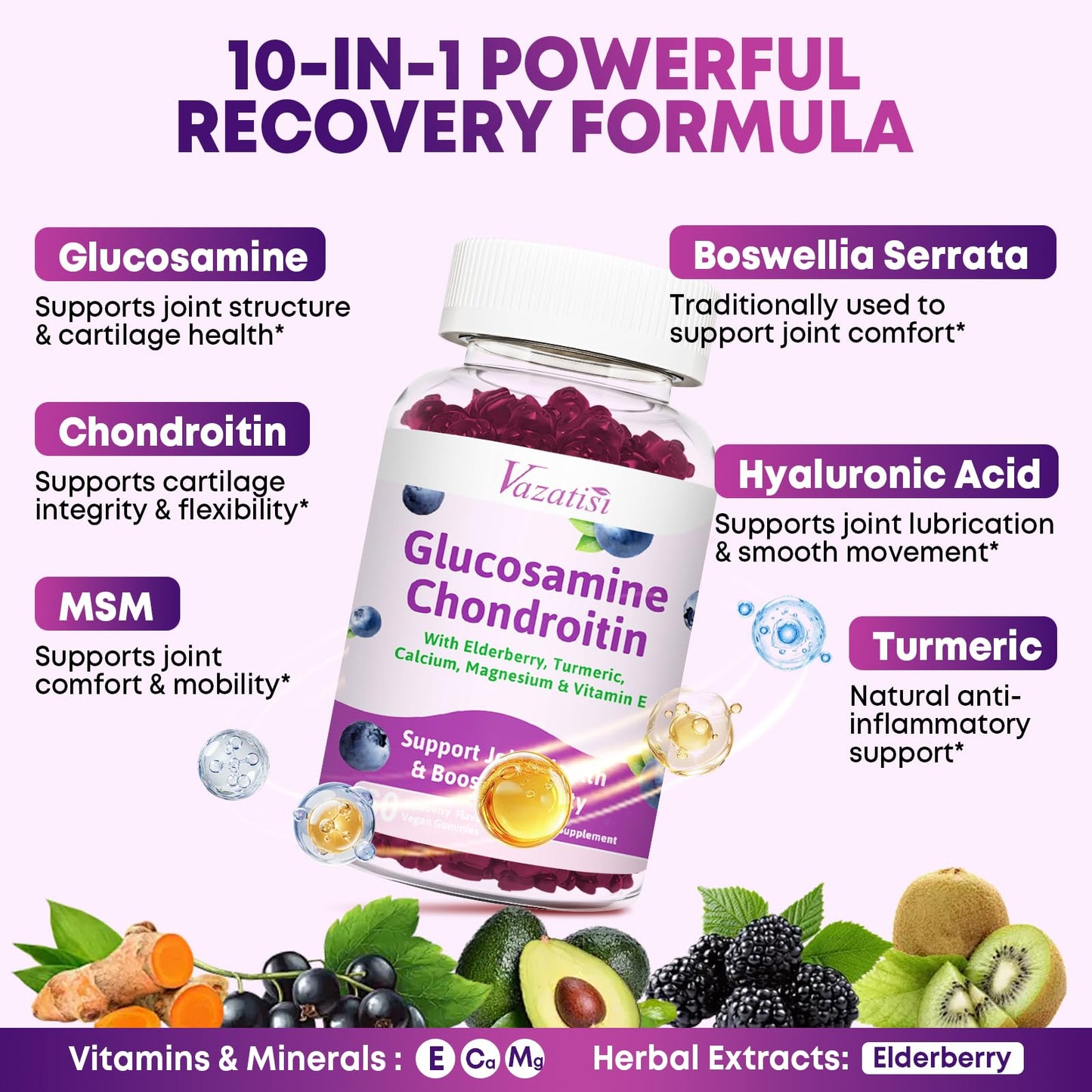 Vazatisi Glucosamine Chondroitin Gummies 60 Count