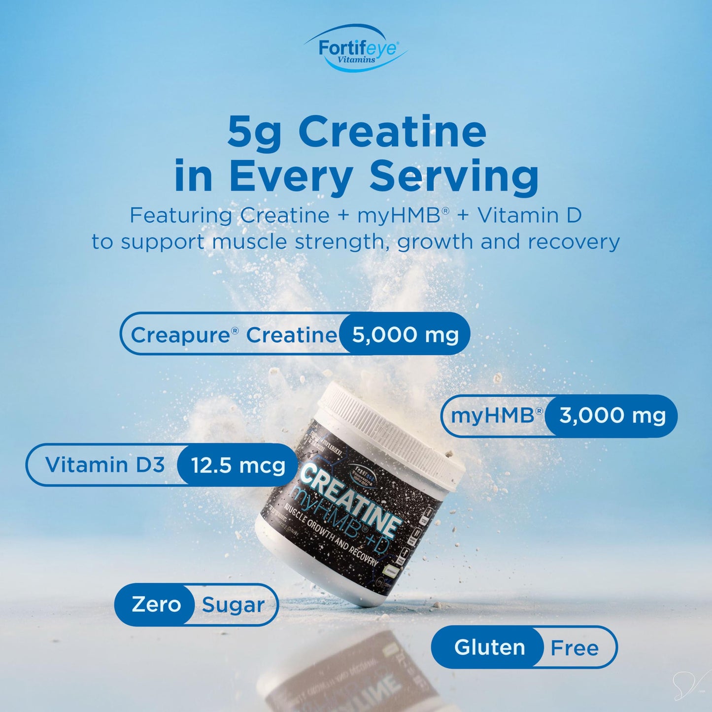 Fortifeye Vitamins Creatine Monohydrate Powder 8.47 Ounce
