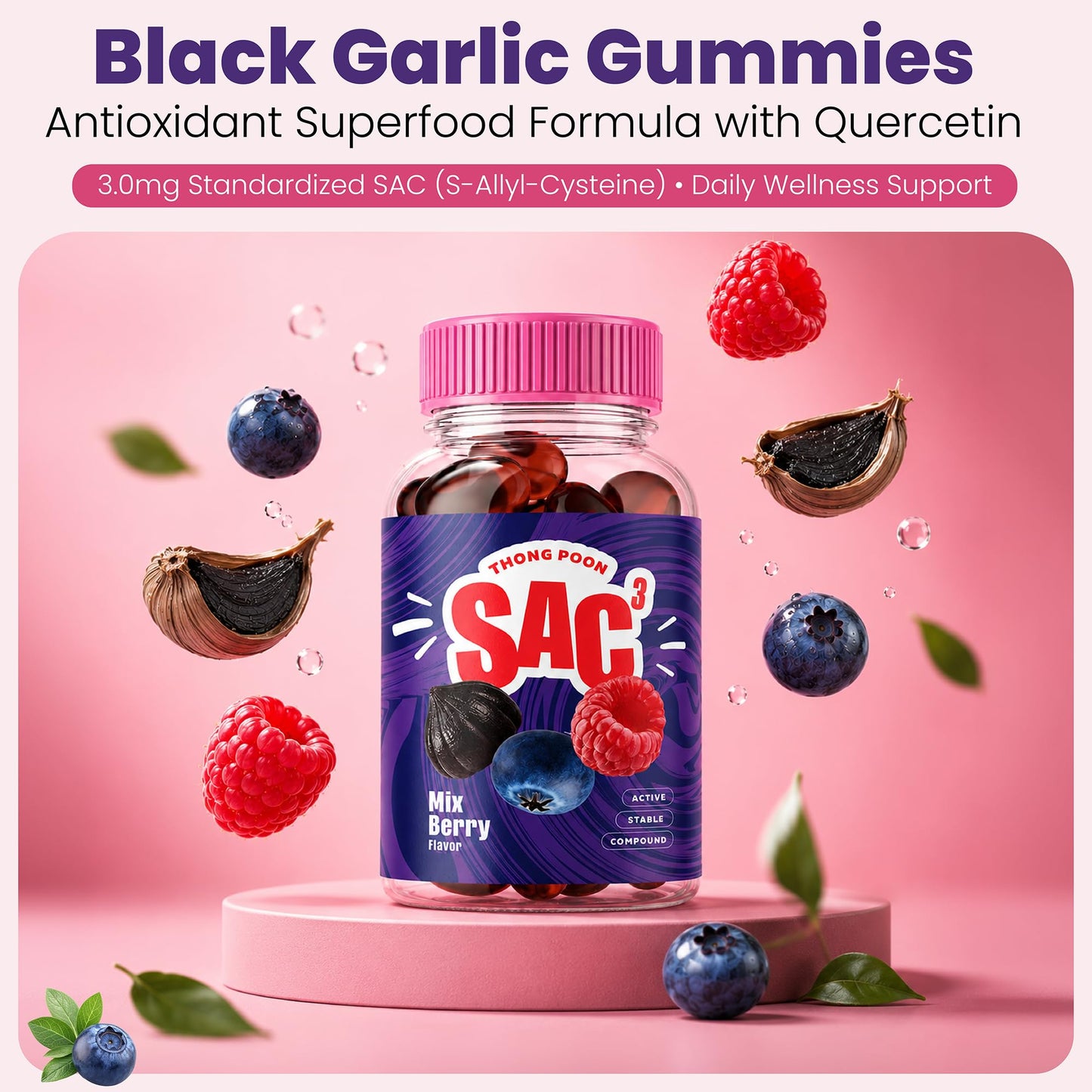 THONGPOON S-Allyl-Cysteine (SAC) Gummies, 3.0 mg per Serving, 60 Gummies