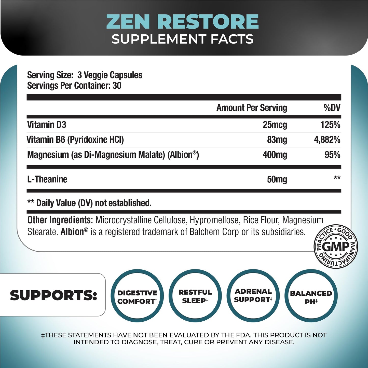 Nutrology Zen Restore Magnesium Capsule 90 Count