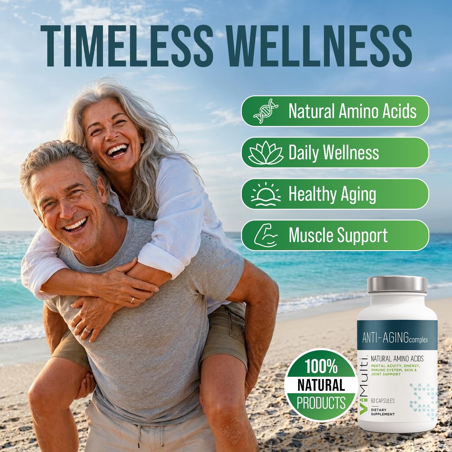 ViMulti Anti-Aging Complex Amino Acid Dietary Supplement 120 Capsules