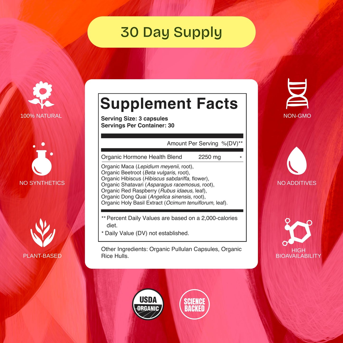 superplants Organic Women's Botanical Blend for Hormone Balance Capsules 90 Count