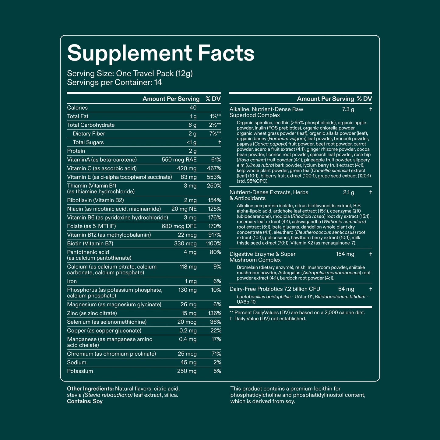 AG1 Athletic Greens Superfood and Probiotic Powder, Travel Pack 14 Count
