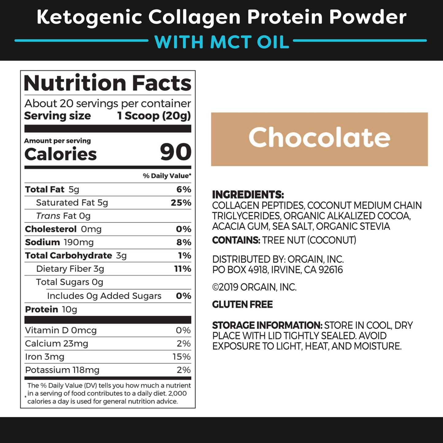 Orgain Keto Collagen Protein Powder 14.1 oz