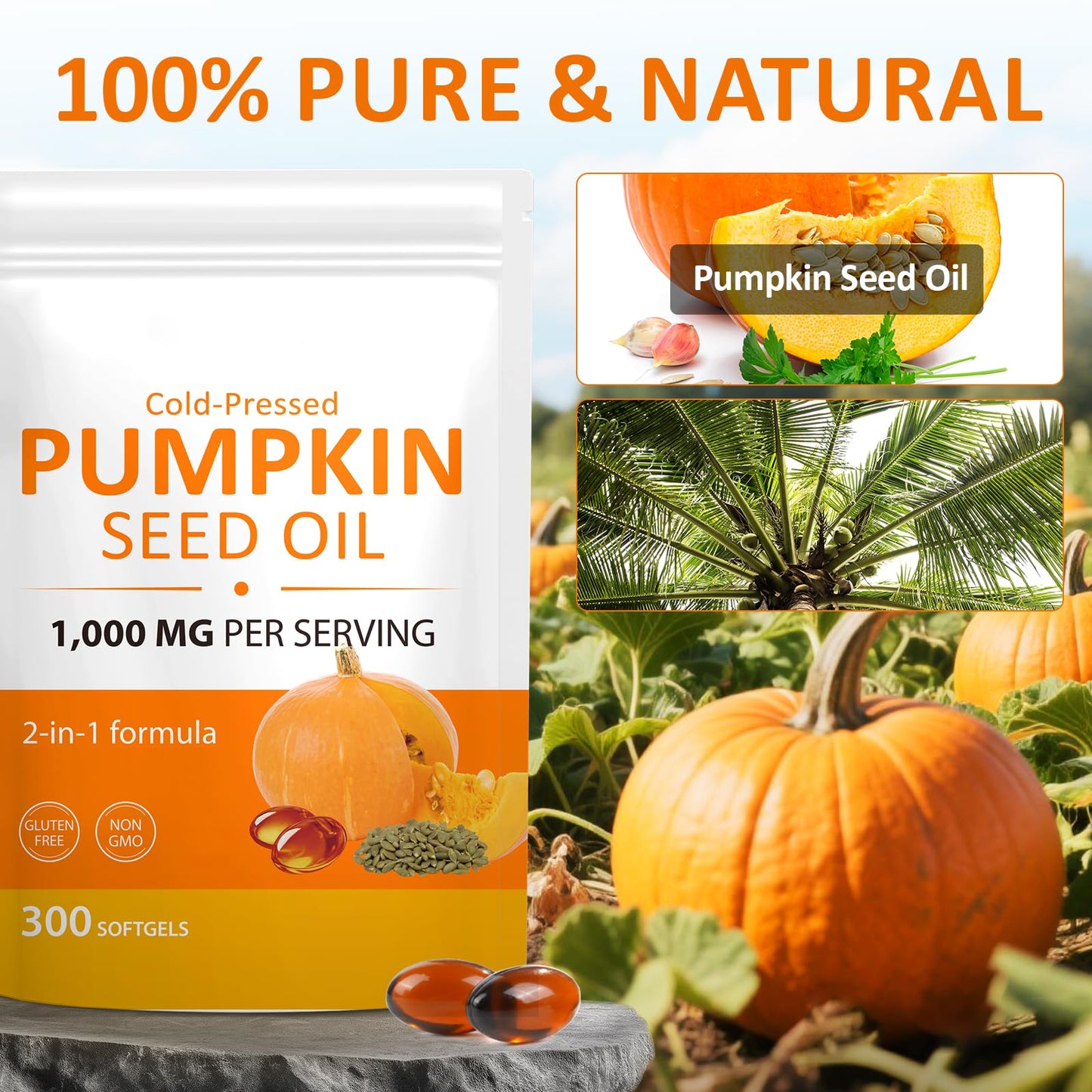 BTSE Pumpkin Seed Oil Softgels, 300 Count