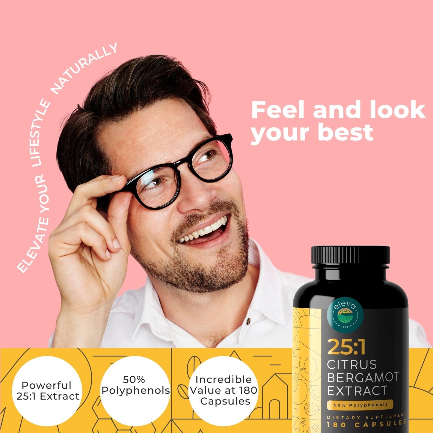 Eleva Nutrition Citrus Bergamot Extract 1000mg Capsules 180 Count