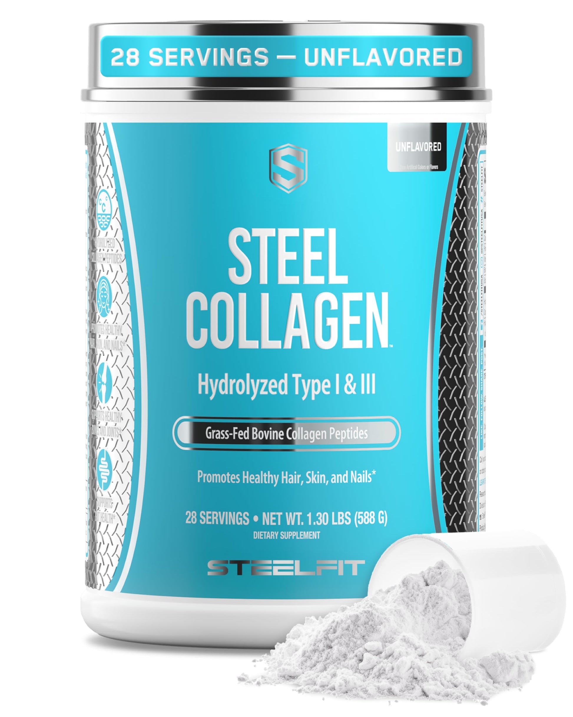 SteelFit Grass-Fed Collagen Peptides Powder 20.8 oz
