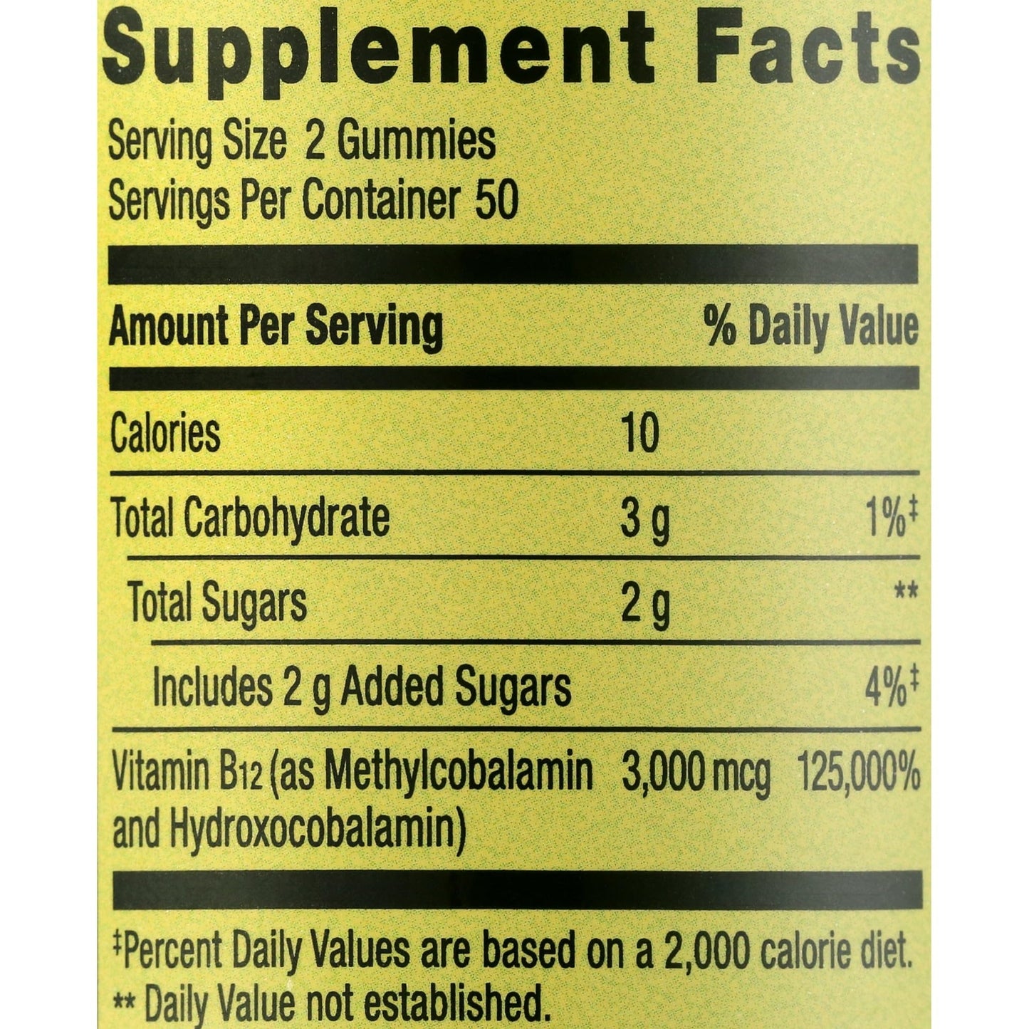 Generic Vitamin B12 3000mcg Gummies Extra Strength 100 Count