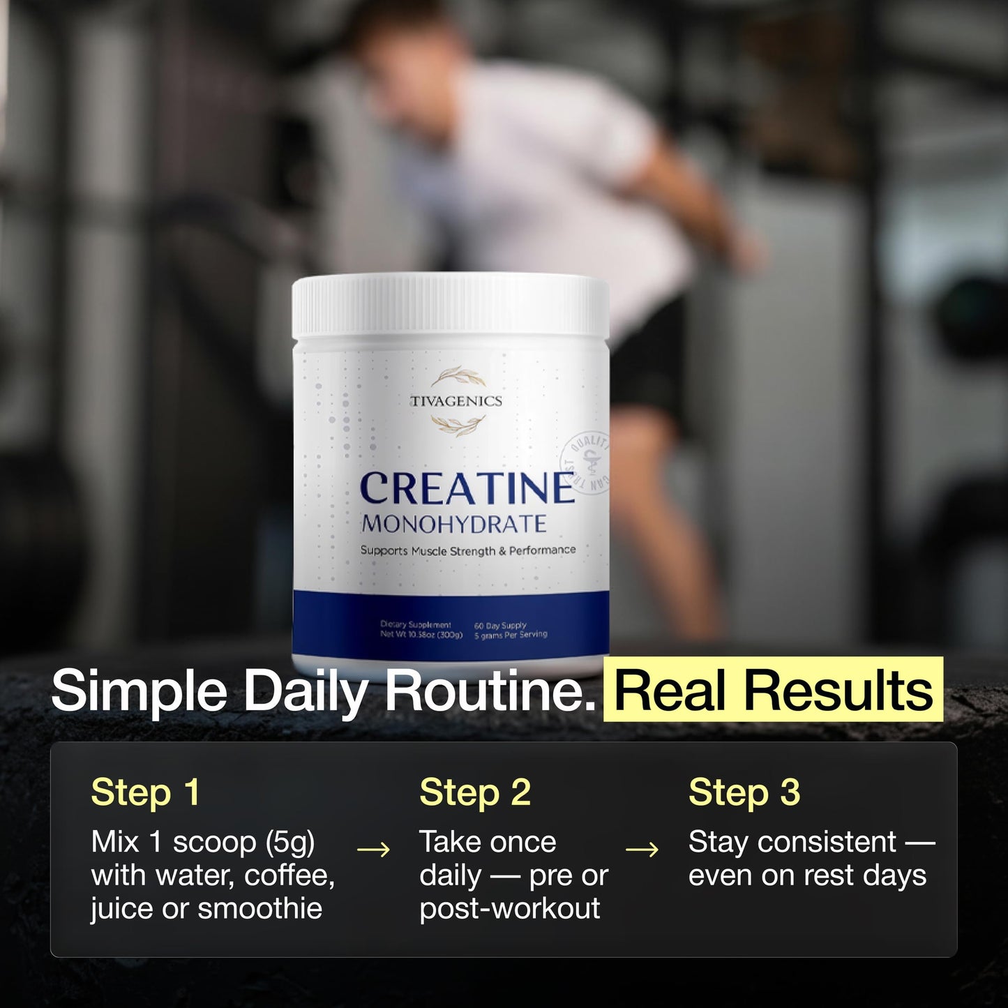 TIVAGENICS Creatine Monohydrate Powder 10.58 oz