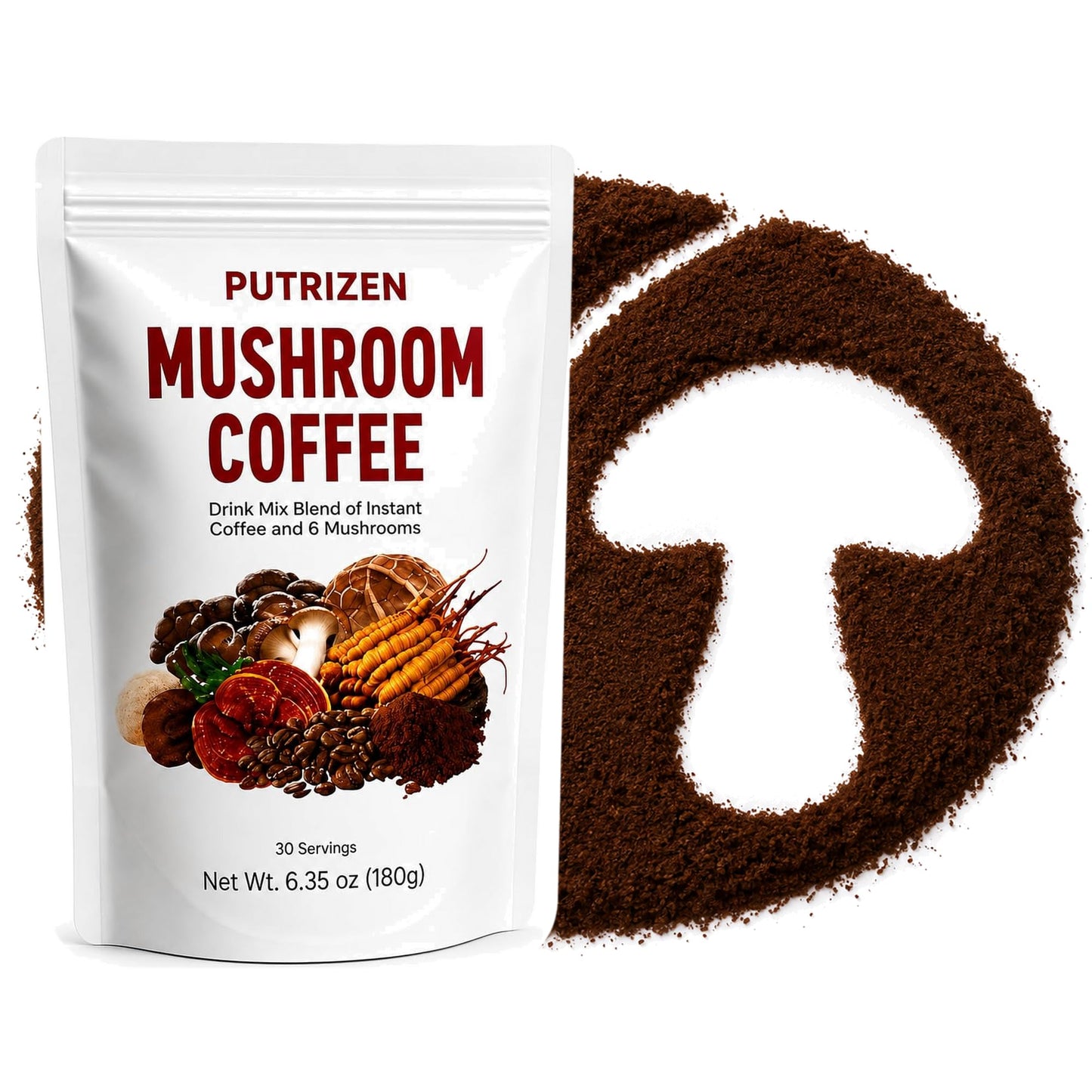 PUTRIZEN HerbalWell Mushroom Coffee Blend Powder 6.3493