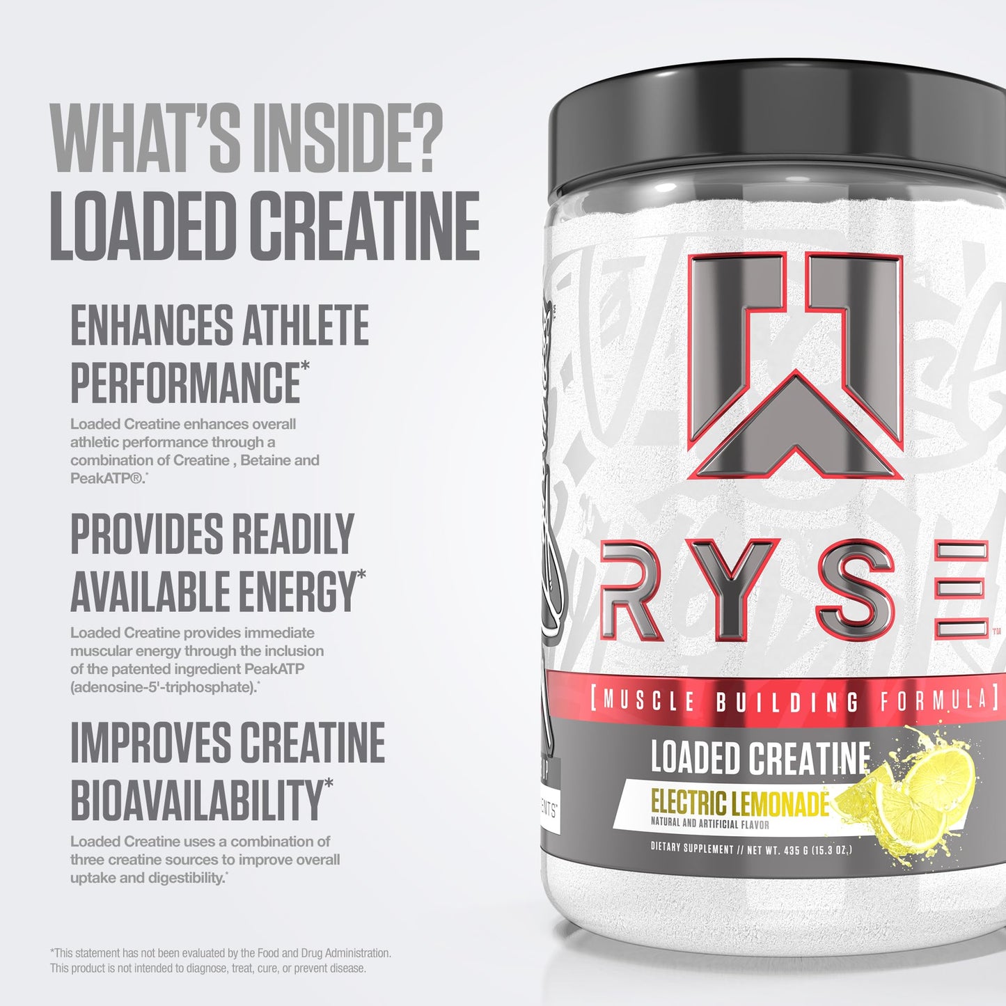 RYSE Up Supplements Loaded Creatine Powder 11.32 oz