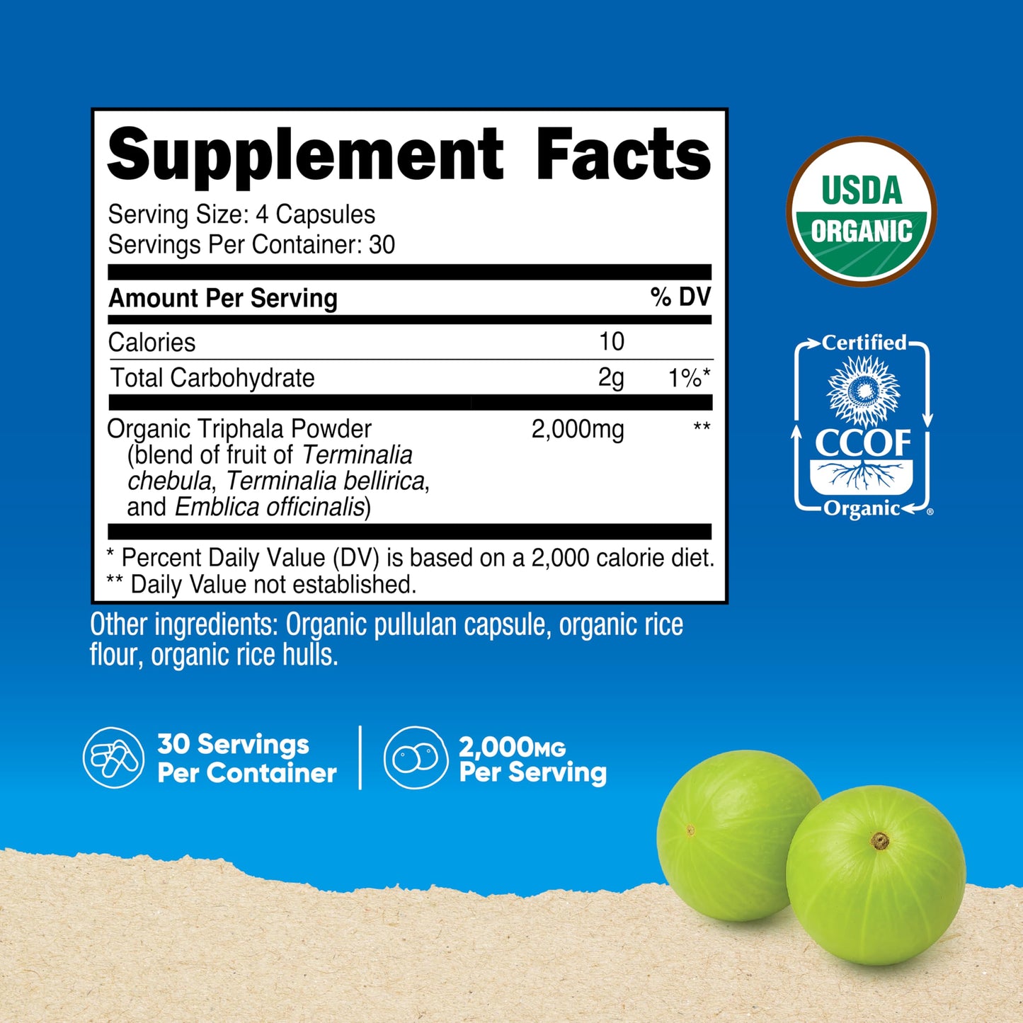 Nutricost Organic Triphala (2000mg) 120 Capsules