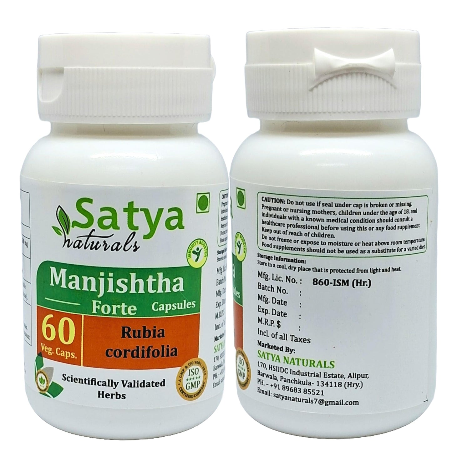 Satya Naturals Manjishtha Forte 500 mg, 120 Capsules