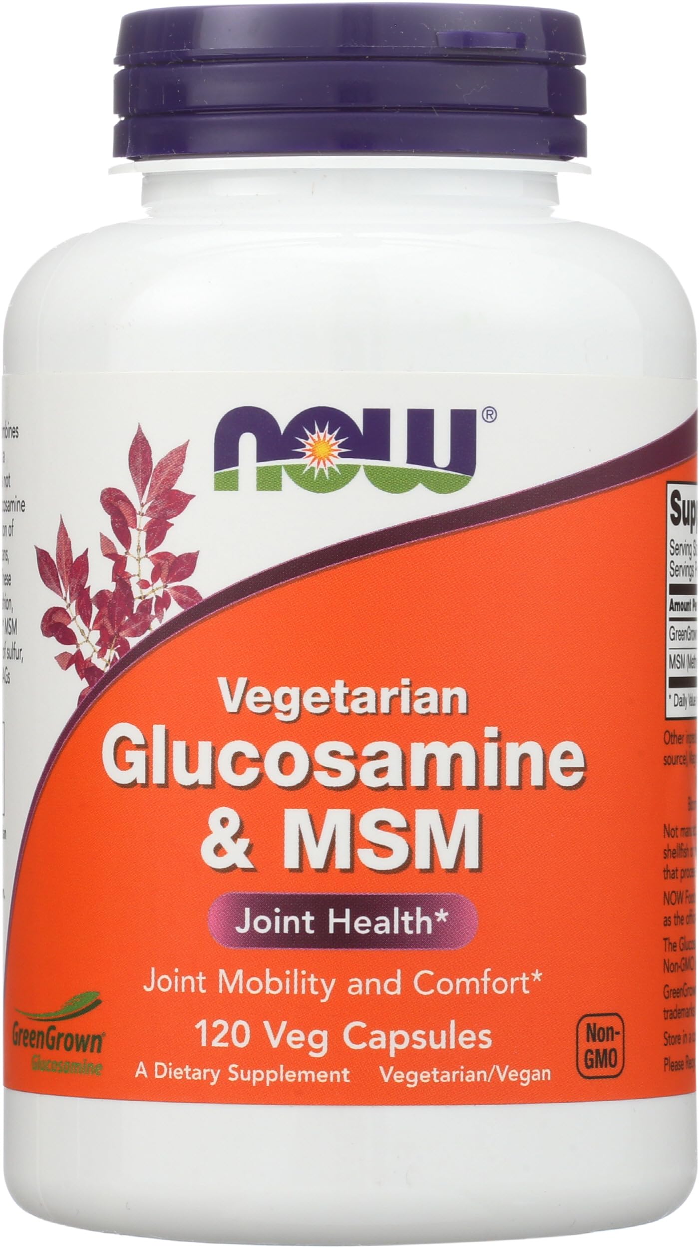 NOW Foods Vegetarian Glucosamine & MSM Capsules 120
