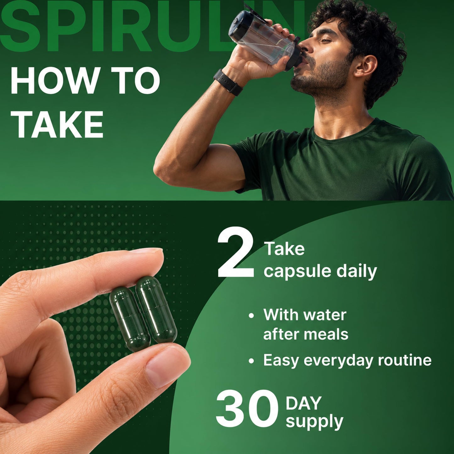 ORIBITE Spirulina 1000mg Capsule 1 Count