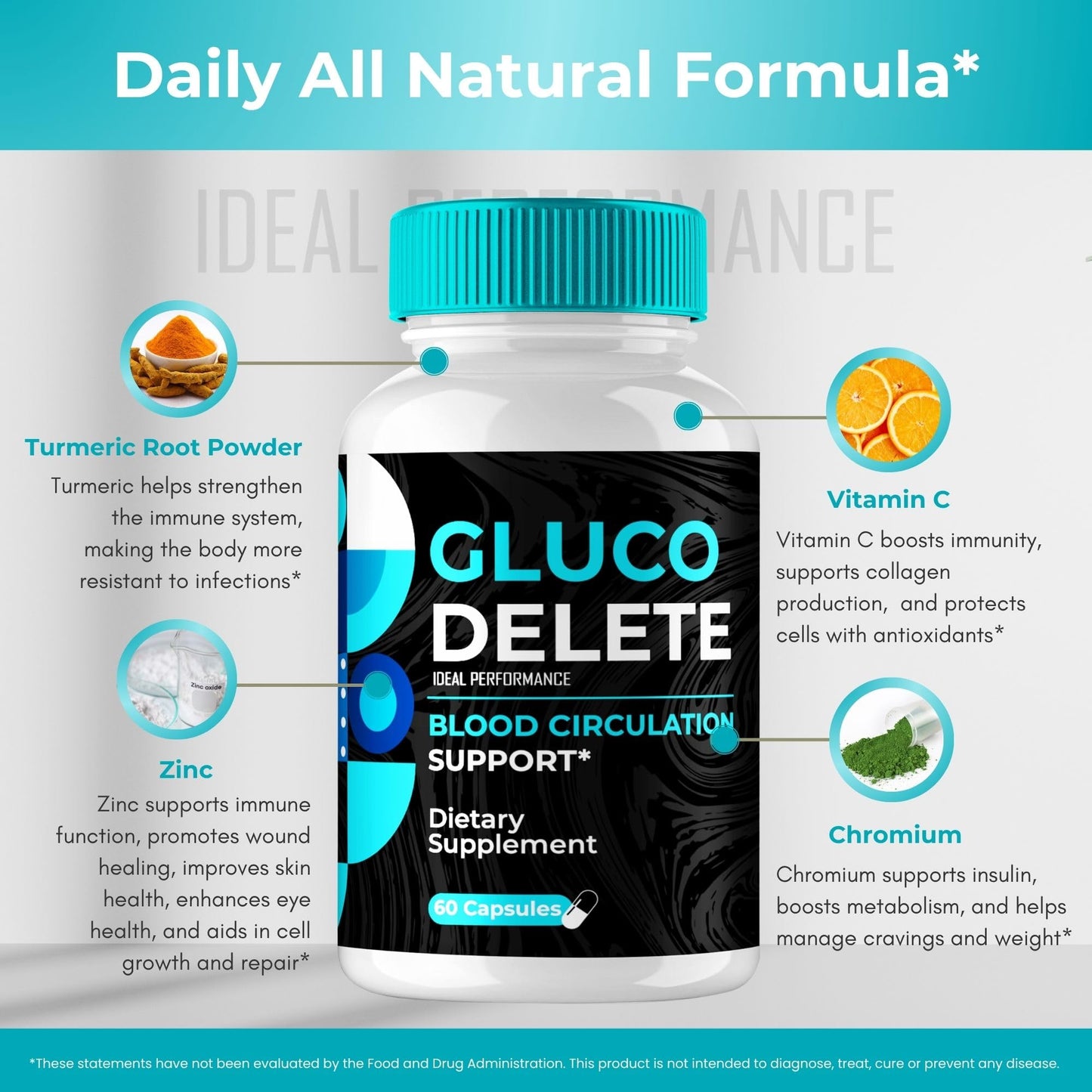 IDEAL PERFORMANCE Gluco Delete Advanced Blood Formula Capsules 300