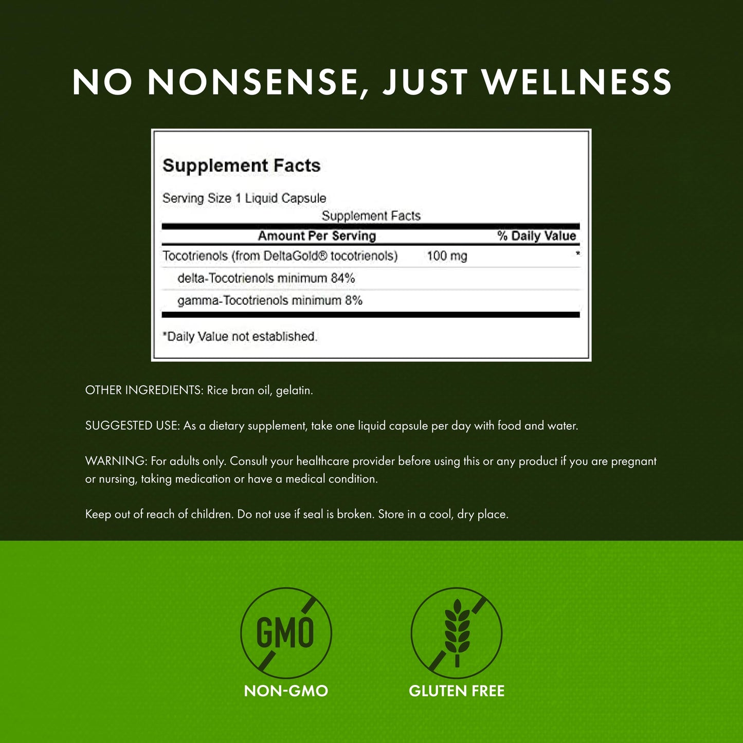 Swanson Double Strength Tocotrienols 100 mg Capsule, 60 Count