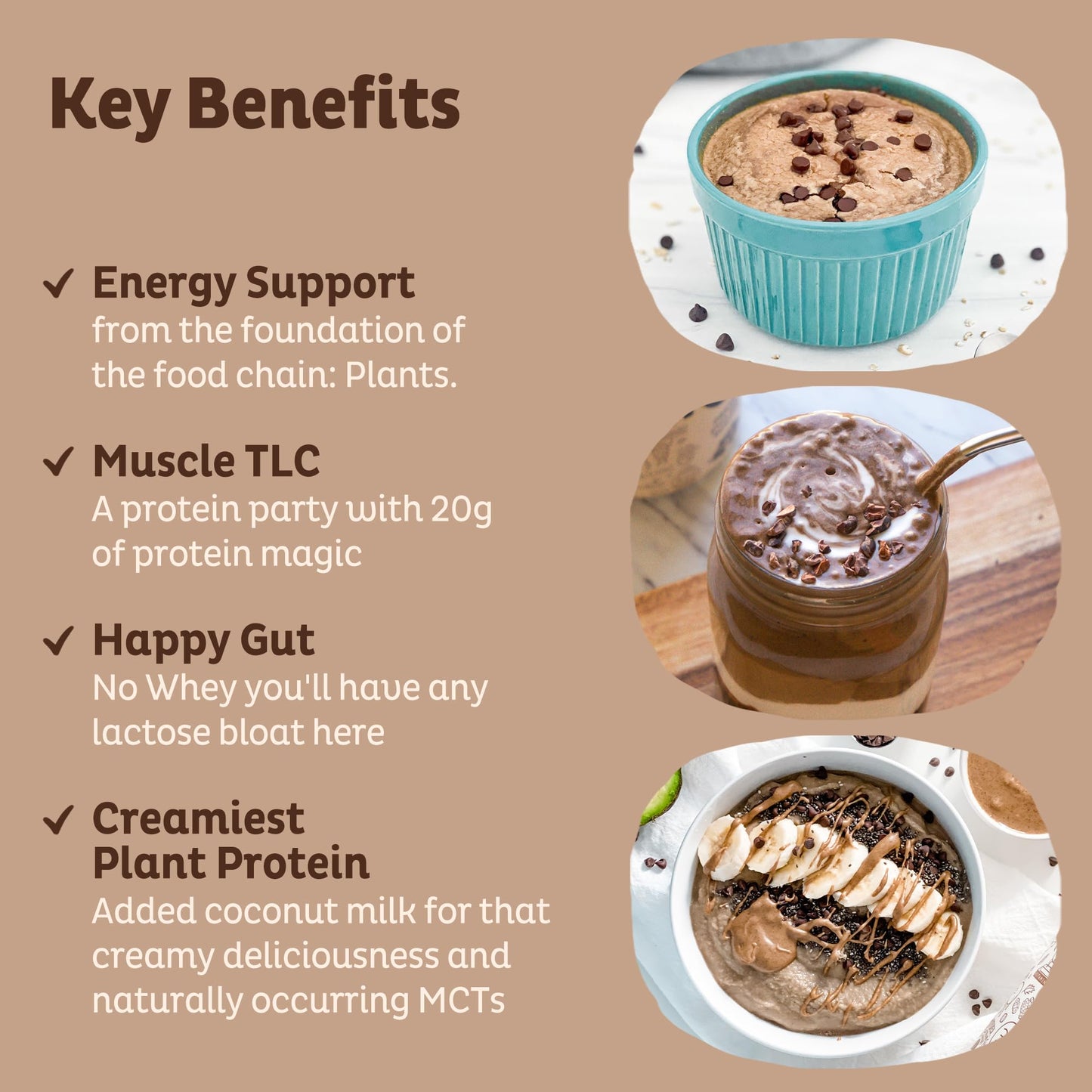 KOS Vegan Protein Powder Chocolate 20.6 oz