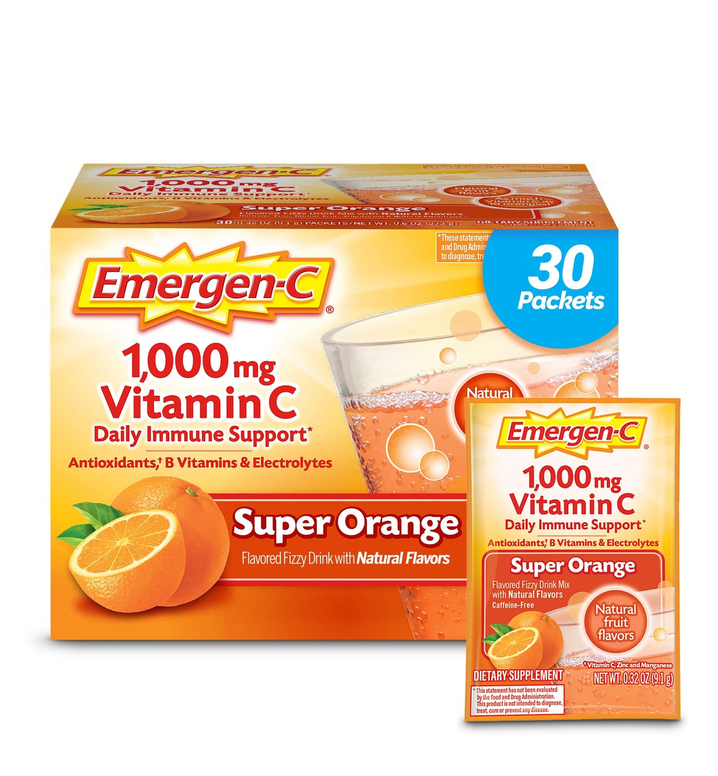 Emergen-C 1000mg Vitamin C Powder, 30 Count