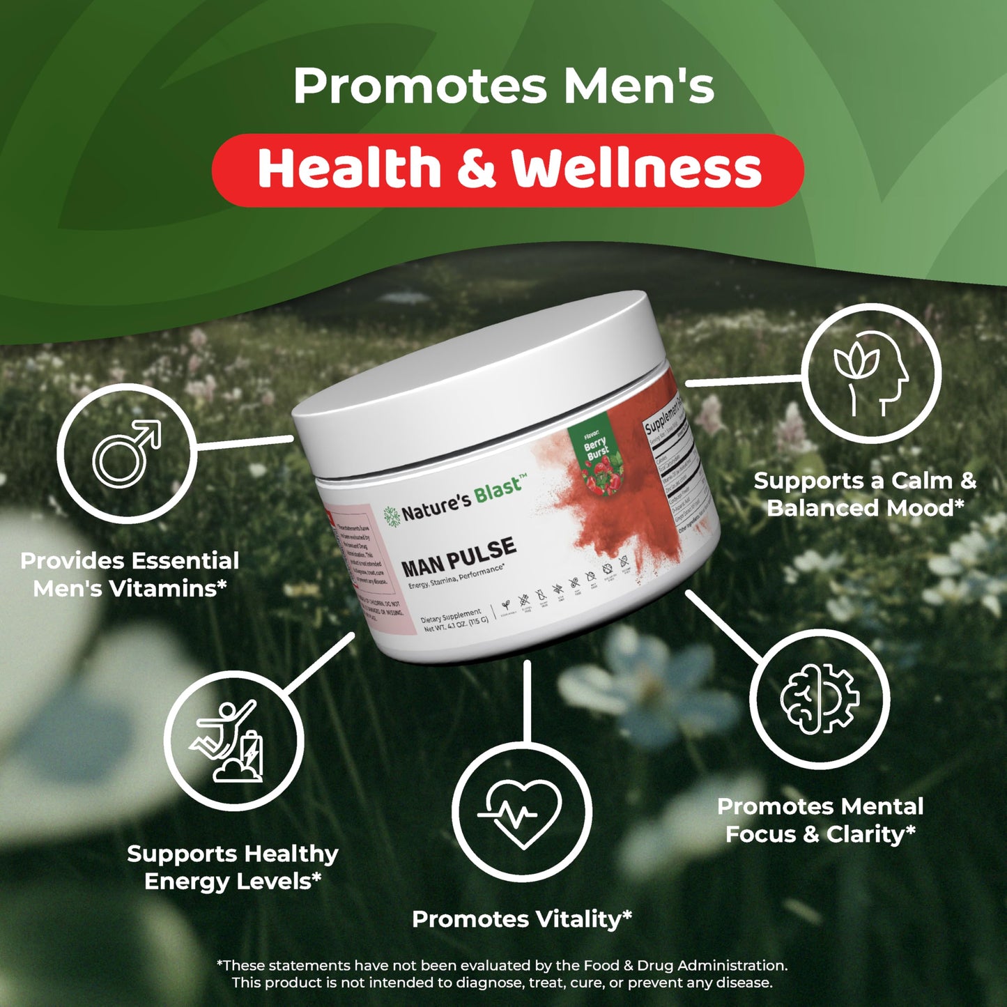 NATURES BLAST Man Pulse Powder 3.67 Ounce