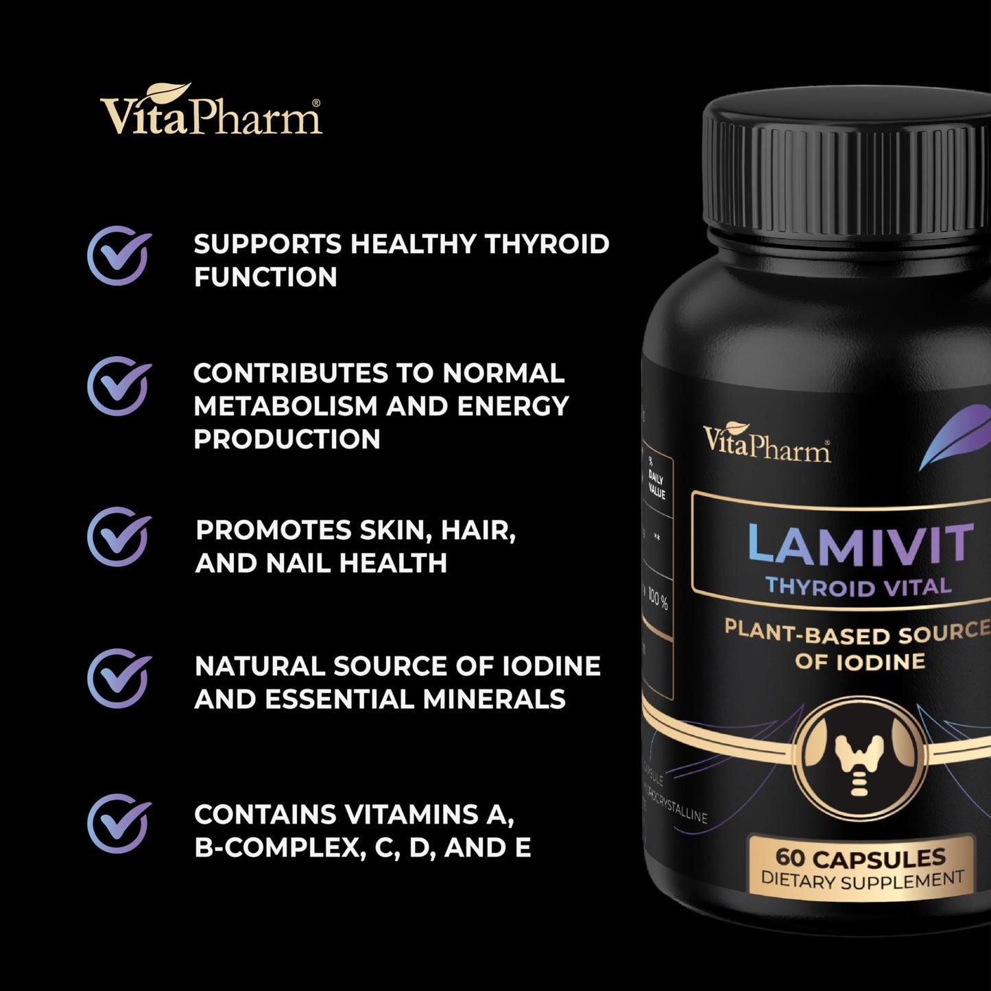 VitaPharm Lamivit Iodine Supplement Capsule, 60 Count