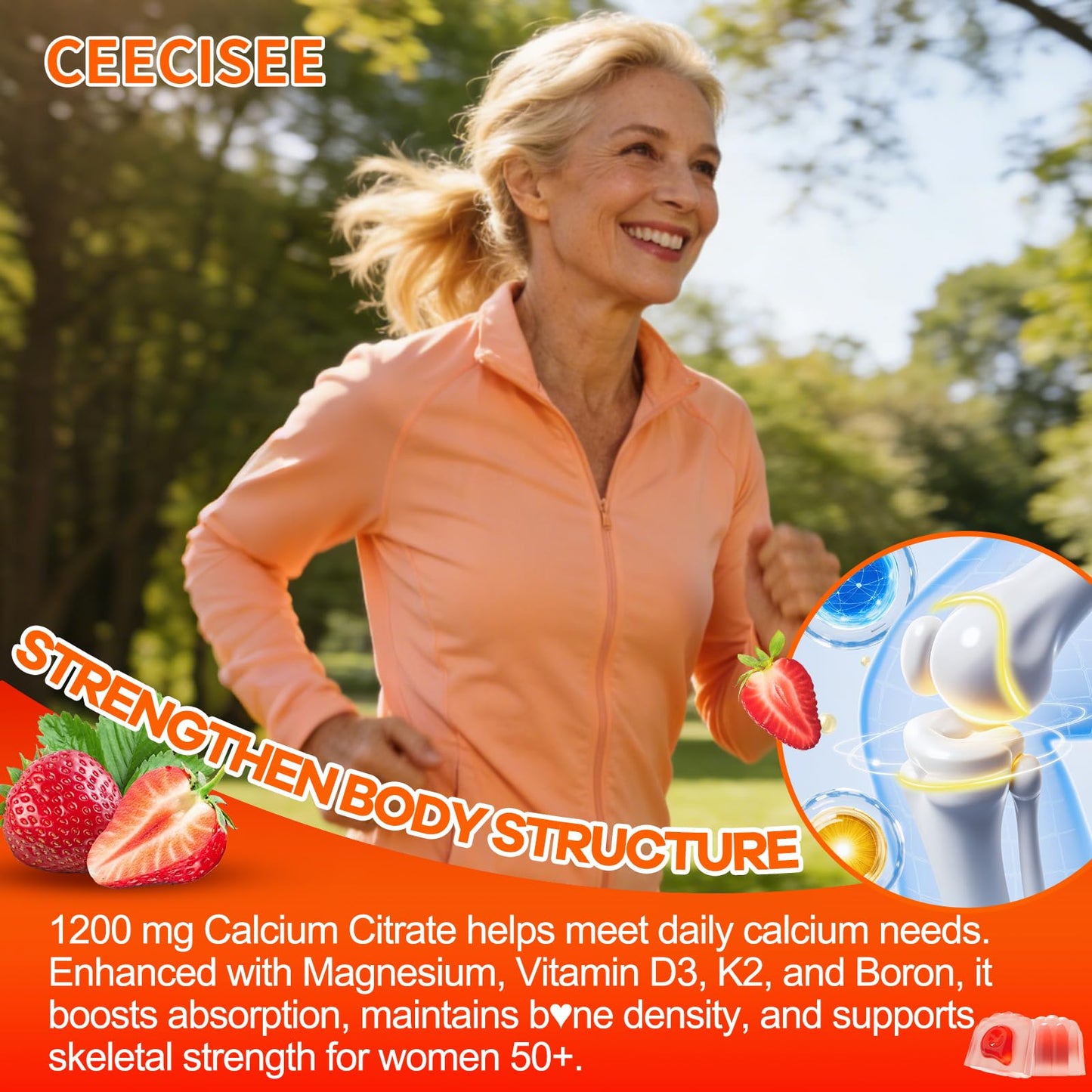 Ceecisee 50+ Women's Calcium Gummies Gummy 120 Count