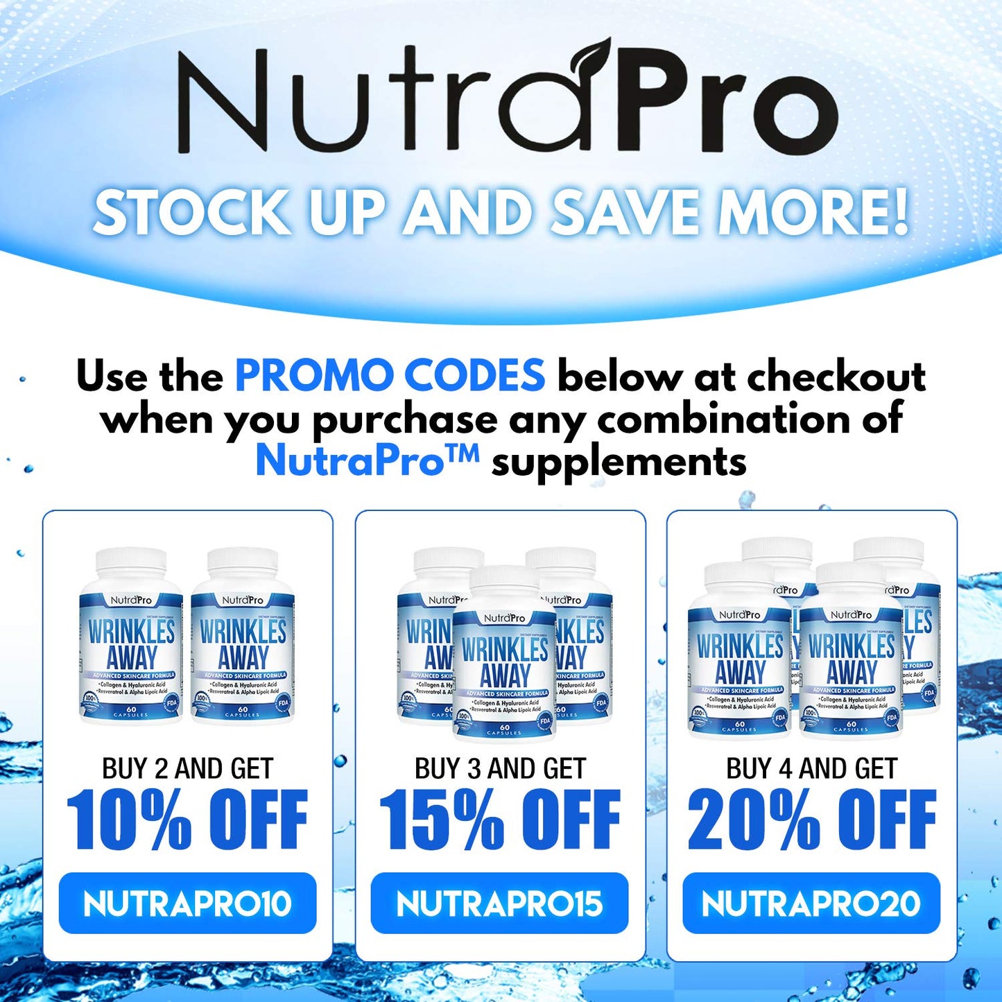 NutraPro Anti Wrinkle and Ageless Skin Vitamins Dermal Repair Complex with Collagen & Resveratrol, Alpha-Lipoic Acid & Hyaluronic Acid Capsule 60 Count