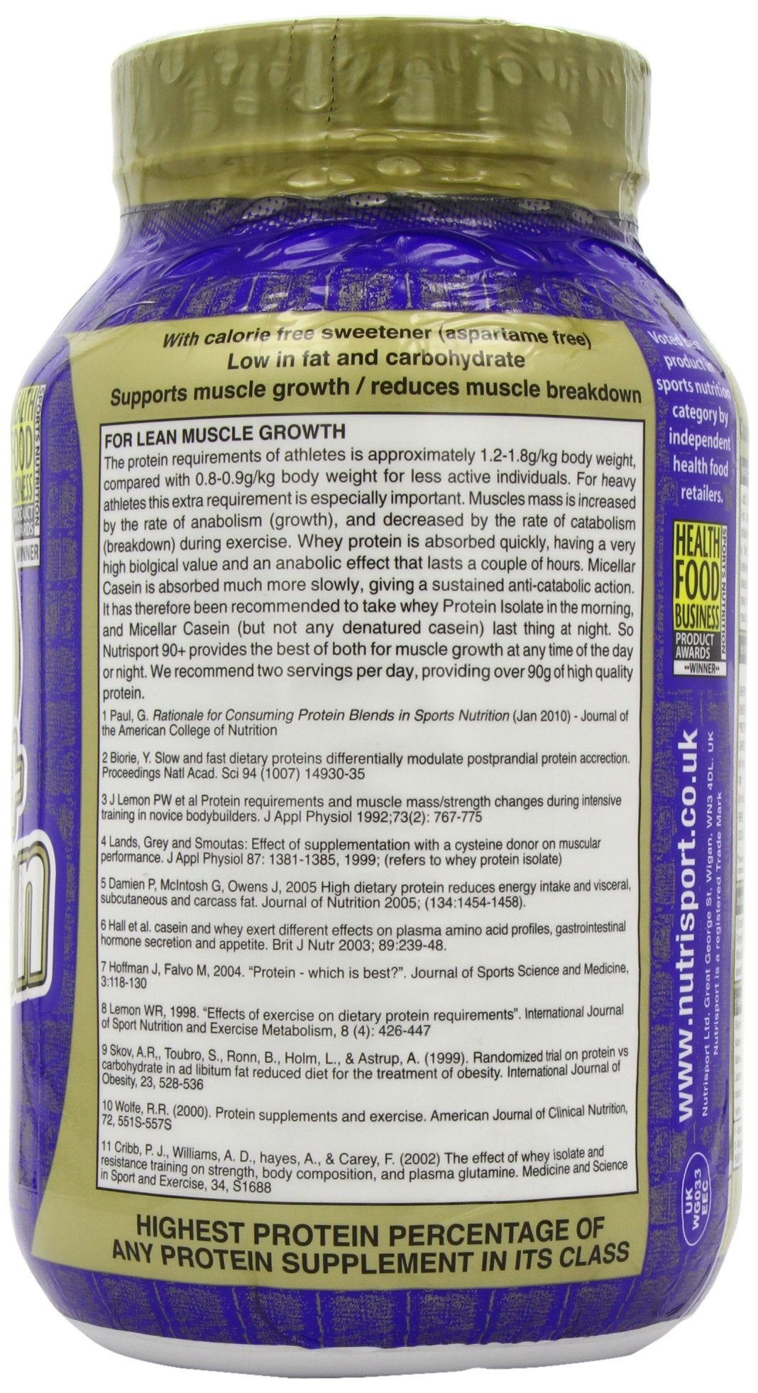 Nutrisport 90+ Protein Banana Protein Powder, 32 Servings