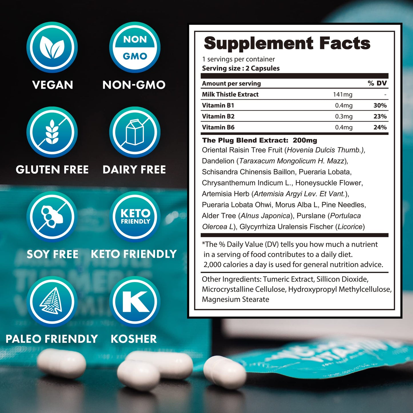 The Plug Liver Cleanse Detox & Repair Pills - Milk Thistle Liver Detox - Fatty Liver Support Supplement Capsules, 20
