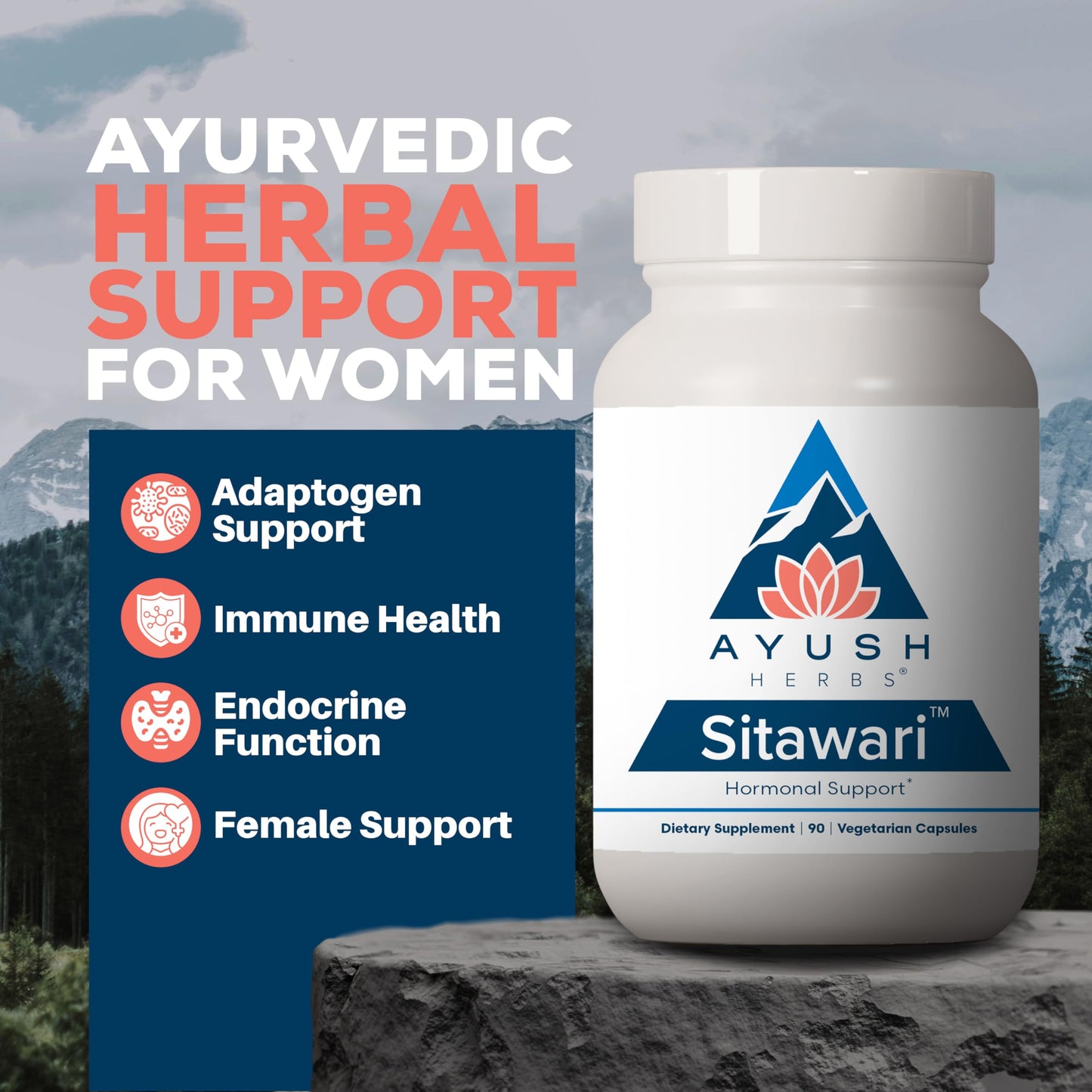 Ayush Herbs Sitawari Shatavari Capsules, 90 Count