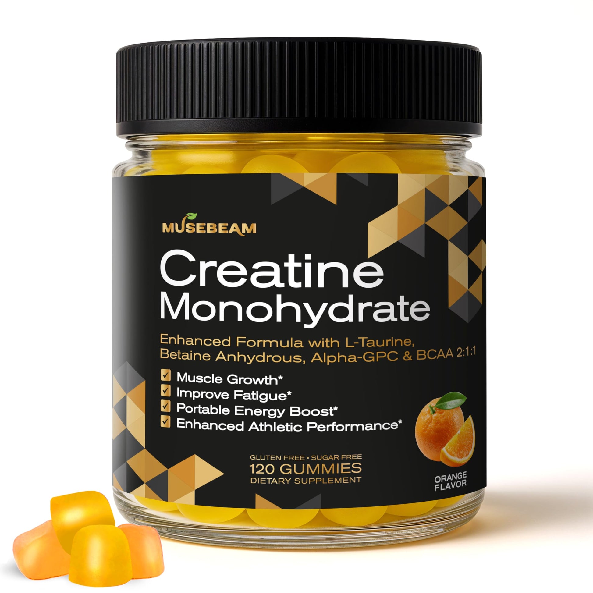 Musebeam Creatine Monohydrate 5000mg Gummies, 120 Count