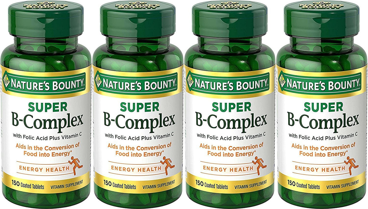 Nature's Bounty B-Complex with Folic Acid Plus Vitamin C Tablets 600