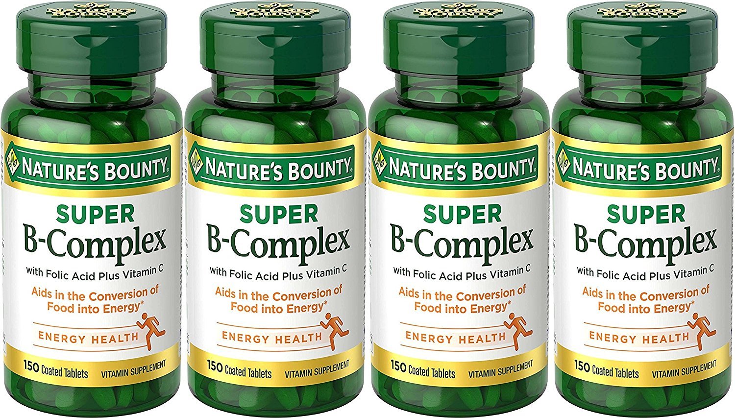 Nature's Bounty B-Complex with Folic Acid Plus Vitamin C Tablets 600