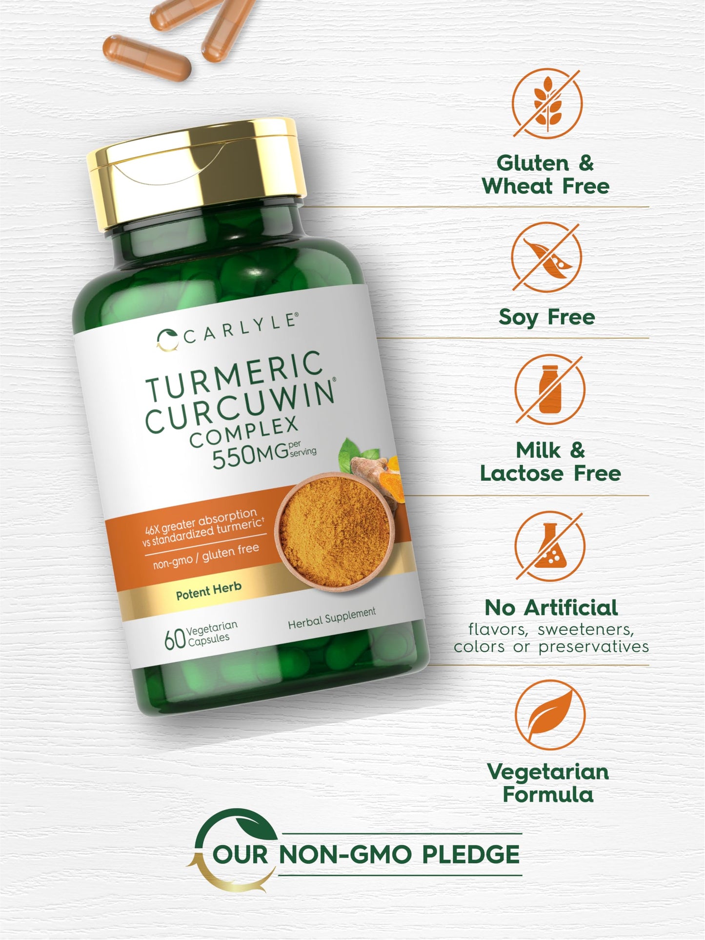 Carlyle Turmeric Curcumin 550mg Capsules 60 Count
