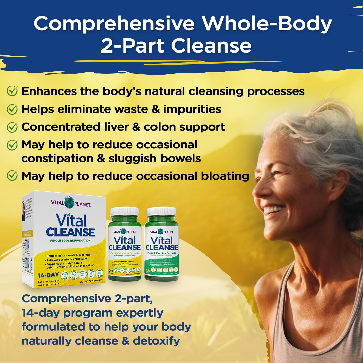 Vital Planet Vital Cleanse with Milk Thistle, Magnesium, Cape Aloe and Herbs Capsule, 56 Count