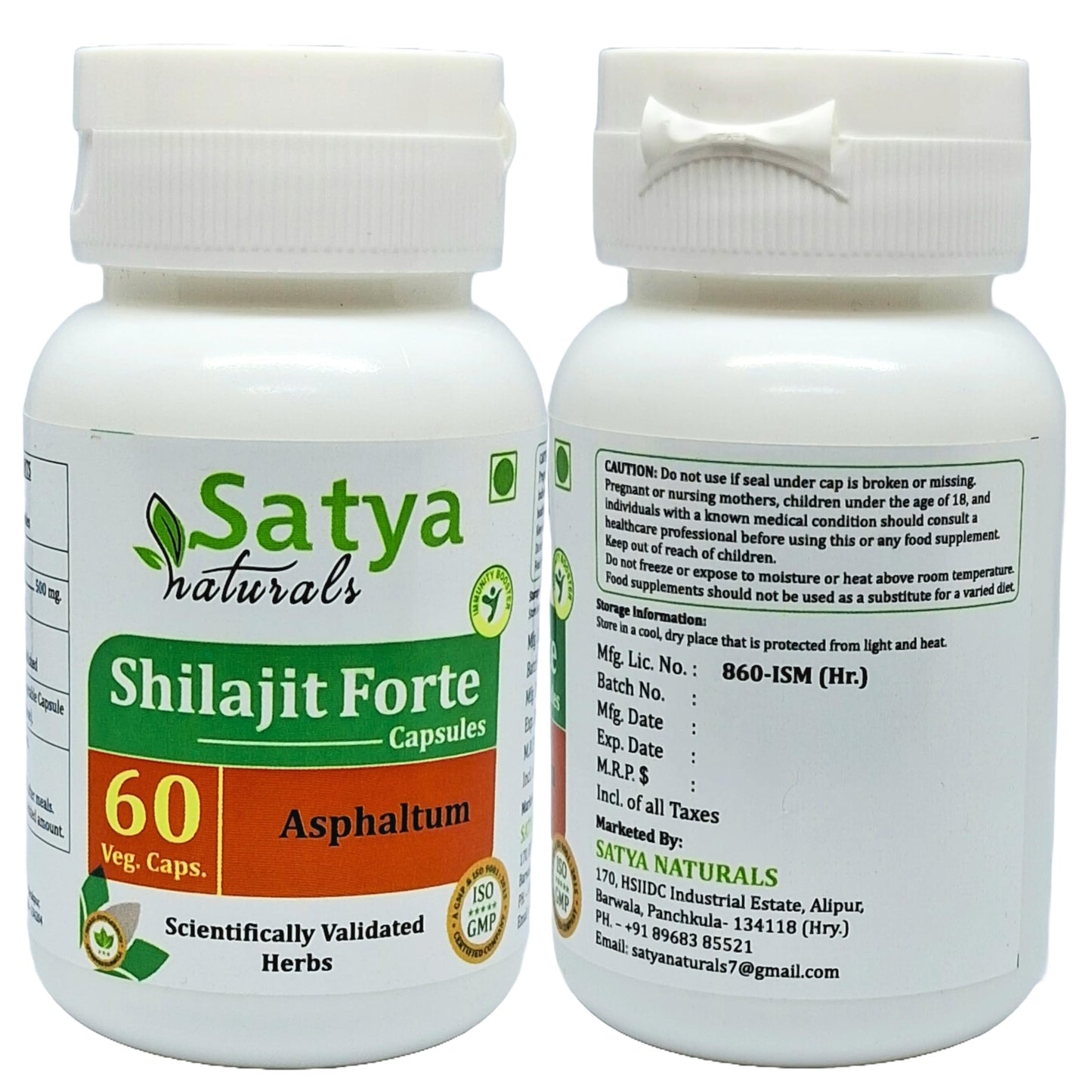 Satya Naturals Shilajit Forte 500 mg Capsules 120 Count