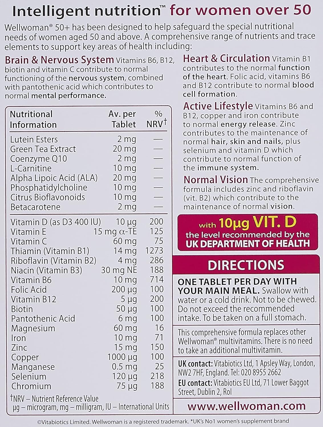 Generic UK's Well Woman 50+ Tablets 1 Tablet
