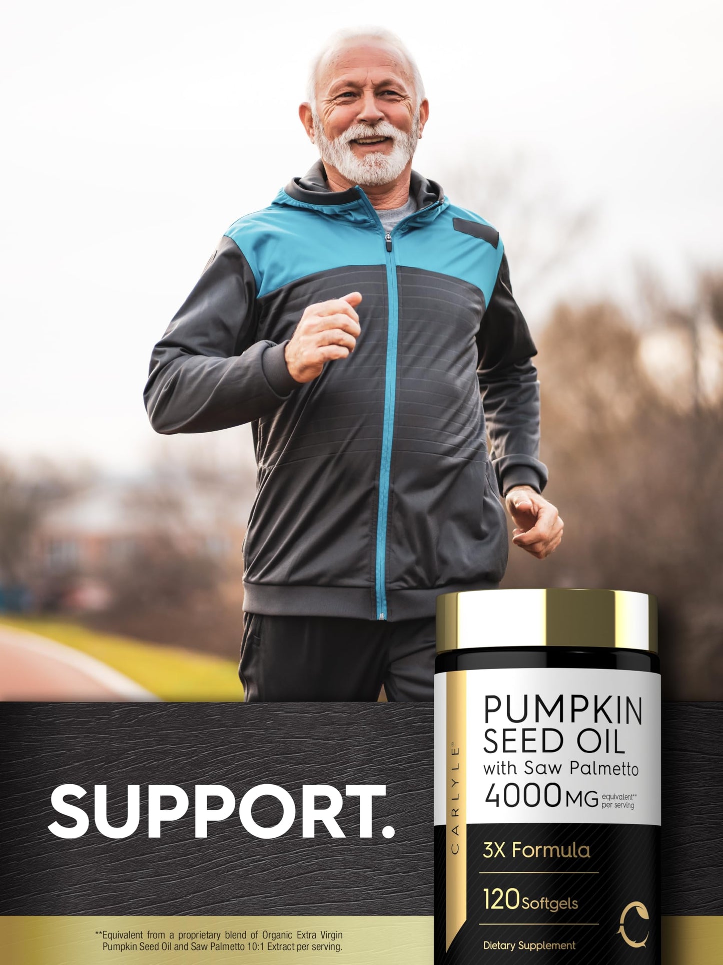 Carlyle Pumpkin Seed Oil with Saw Palmetto 4000 mg Softgel Capsules 120