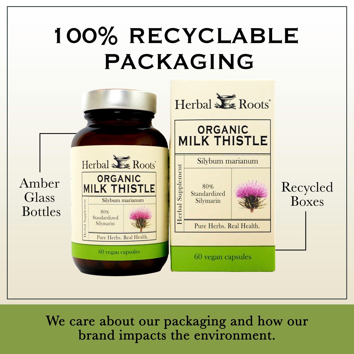 Herbal Roots Milk Thistle Capsules 60 Count
