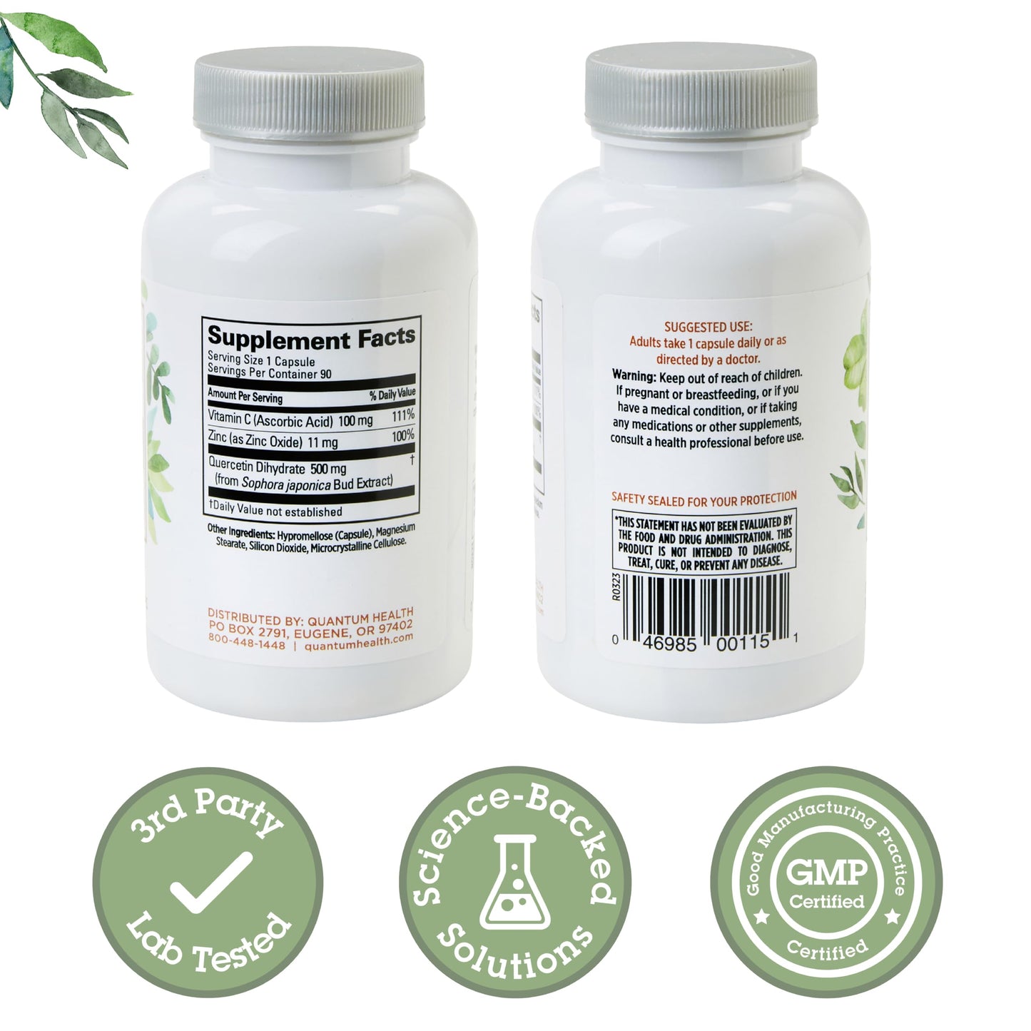 Quantum Quercetin 500+ Immune & Respiratory Support, 90 Capsules