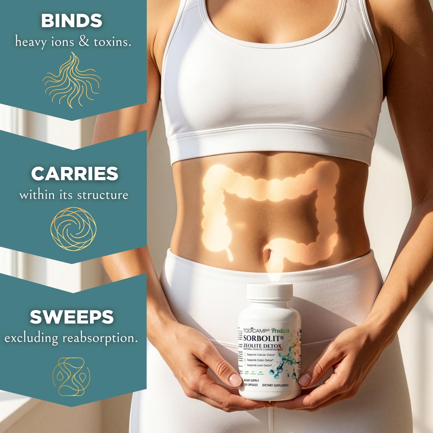 TODICAMP Zeolite Detox Capsules 120 Count