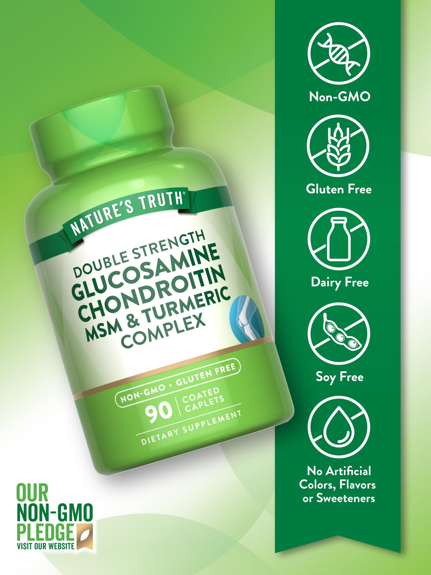 Nature's Truth Glucosamine Chondroitin MSM Complex Caplets 90 Count