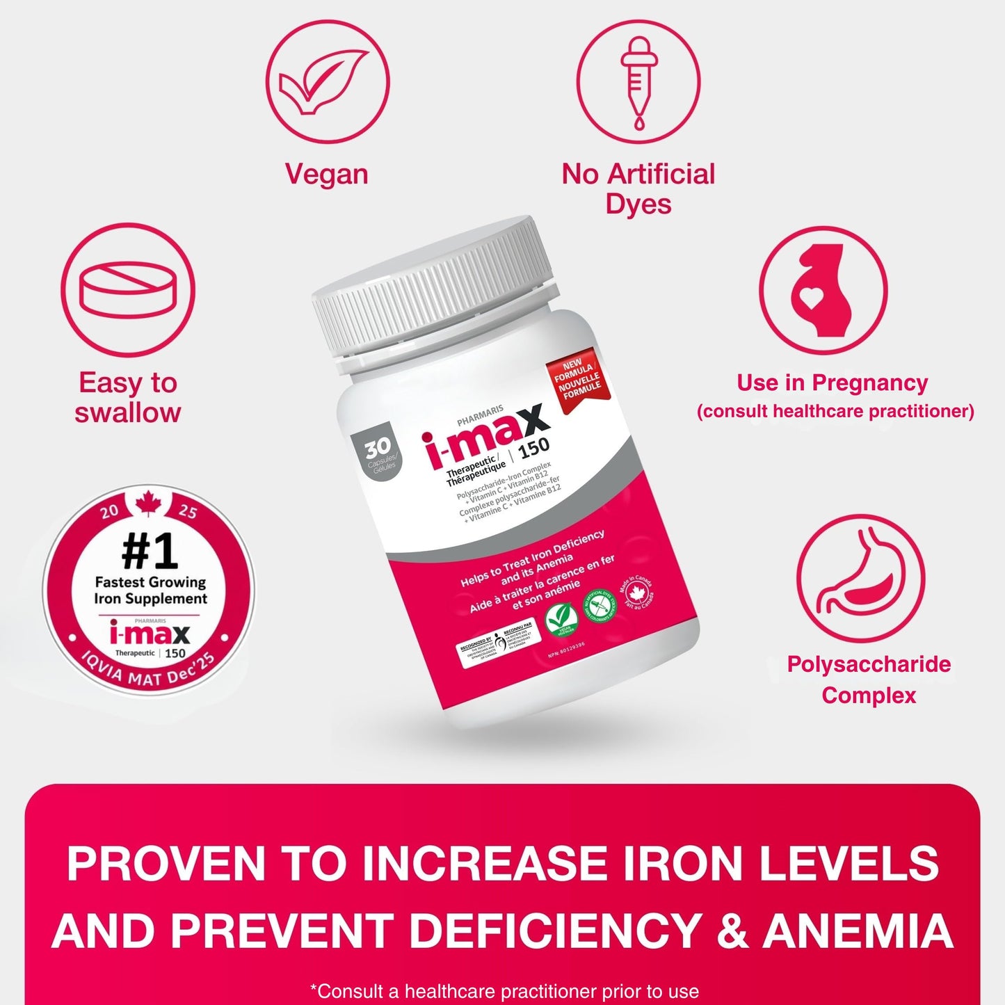 Pharmaris i-max Iron Supplement, 30 Tablets