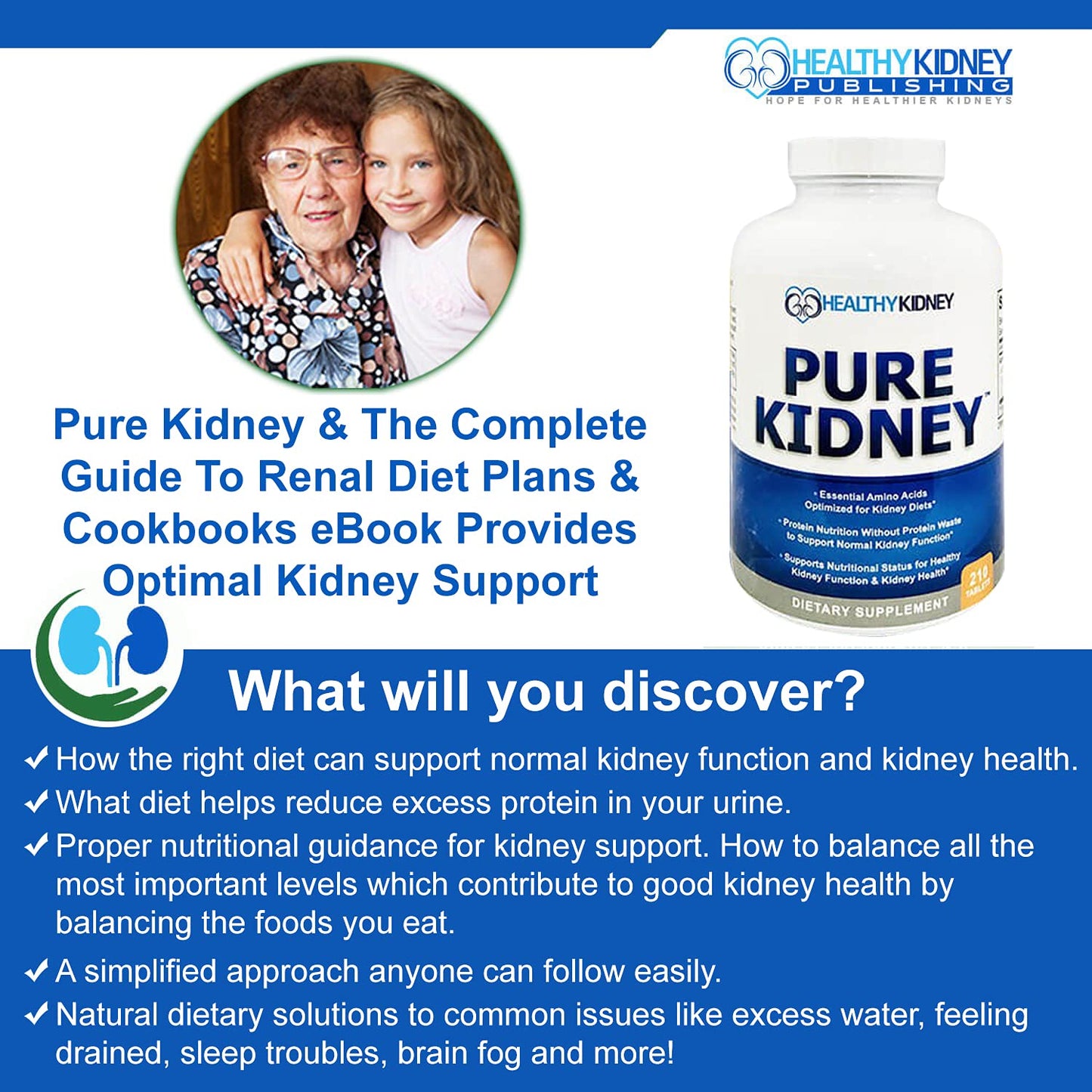 Kidney Restore Pure Kidney Health Supplement Capsules, 120 Capsules