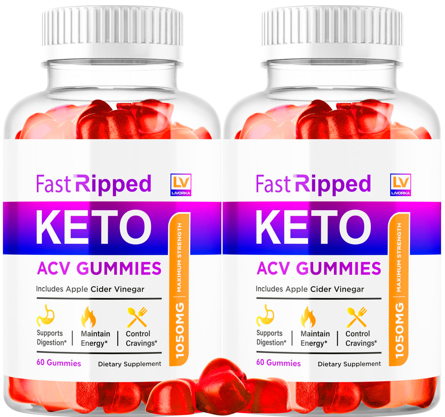 LIVORKA Fast Ripped Keto ACV Gummies, 120 Gummies