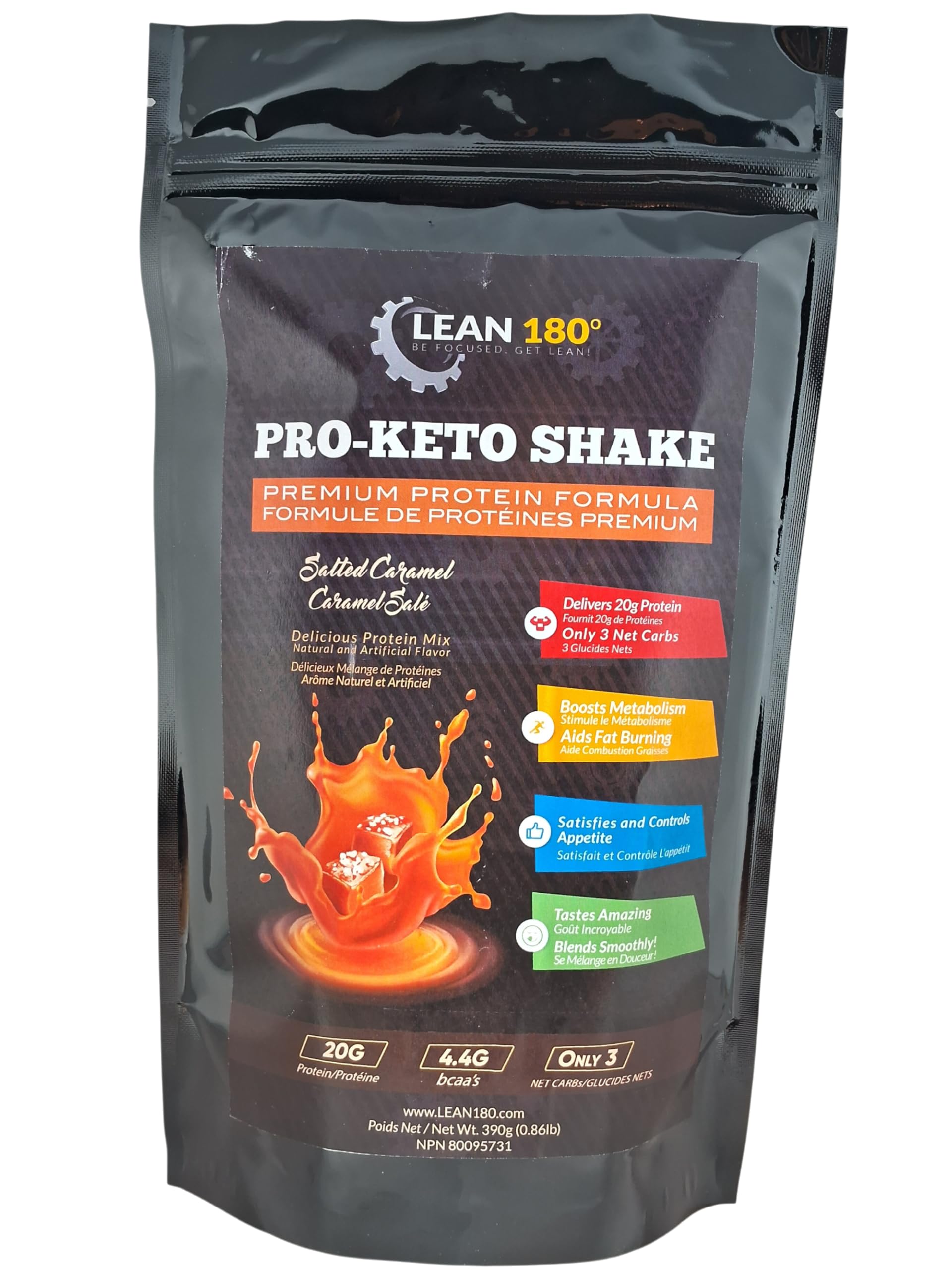 Lean 180 Pro Keto Shake Salted Caramel Powder 13.75 oz